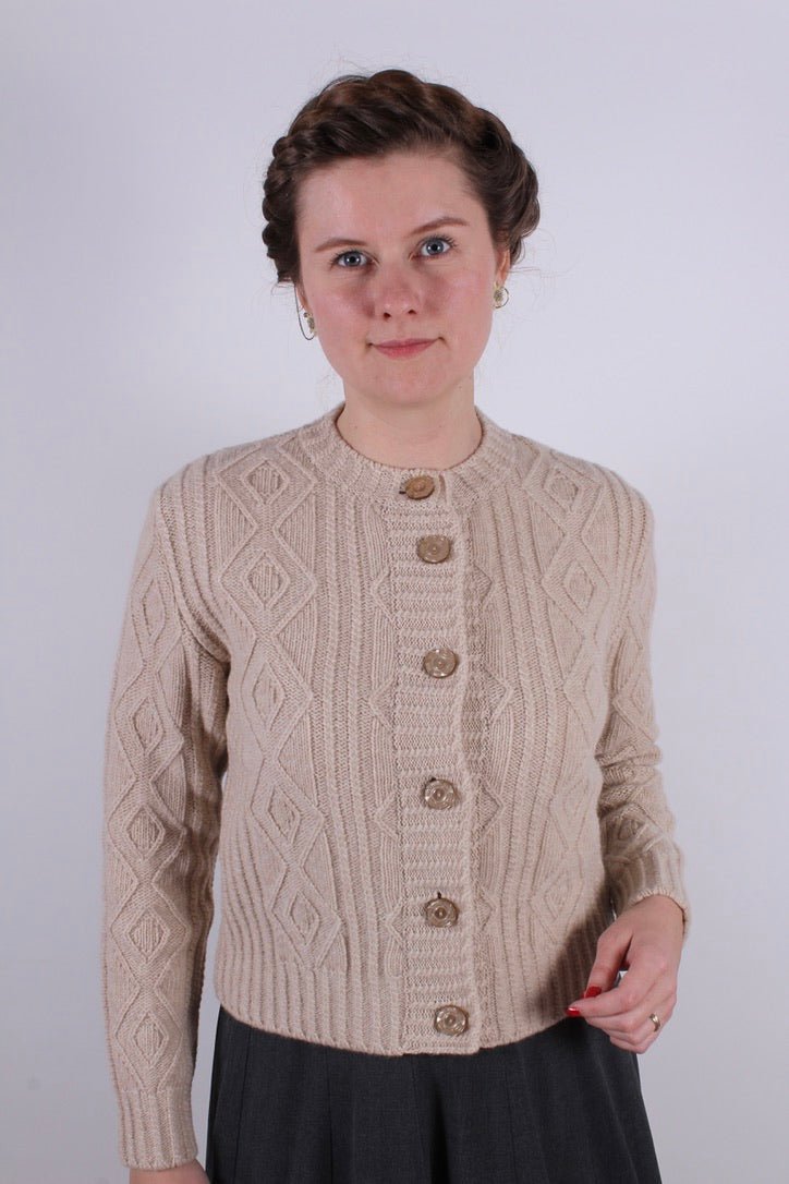 1940s vintage style cardigan - Cream  - Ingrid
