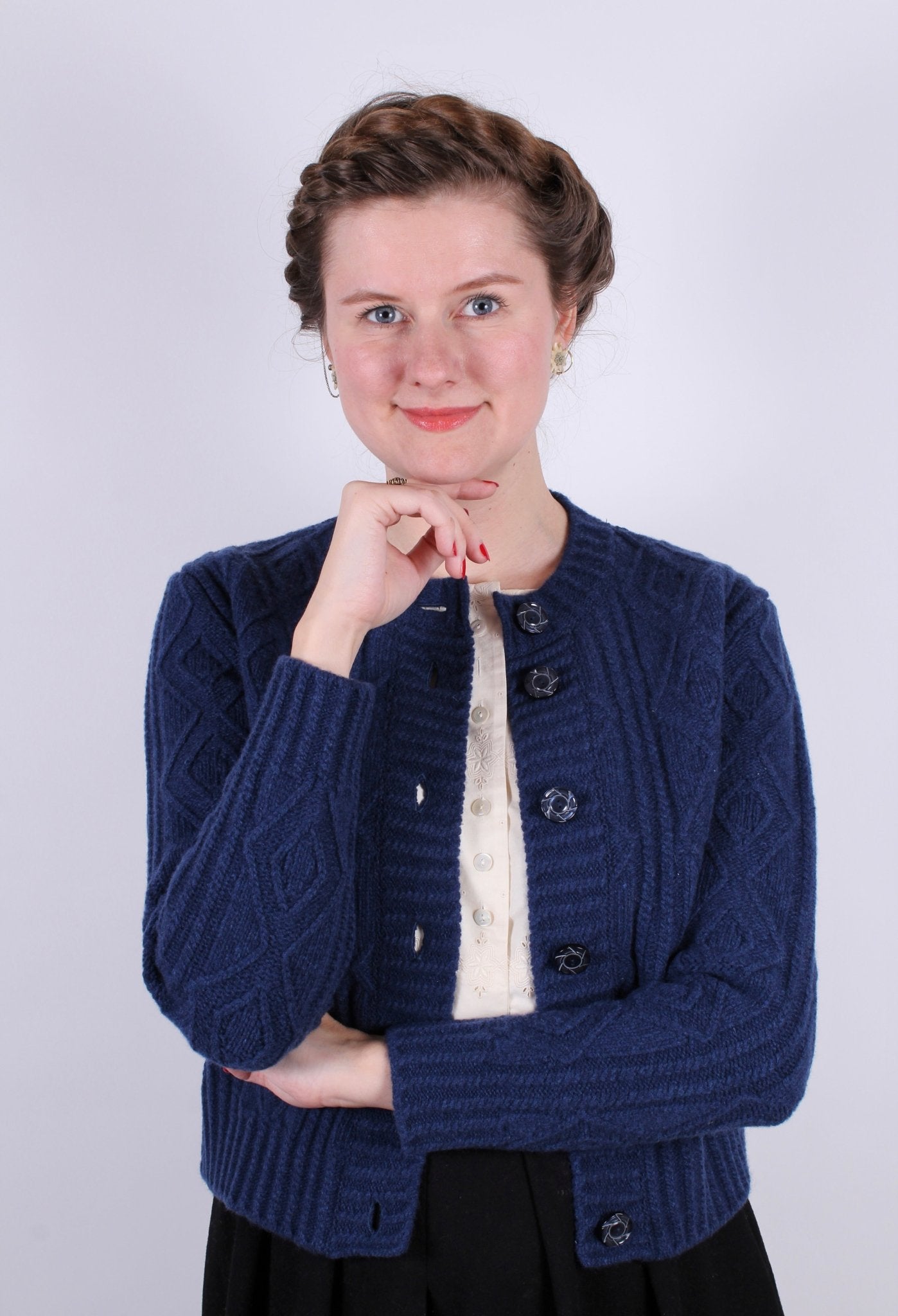 1940s vintage style cardigan - Navy blue - Ingrid