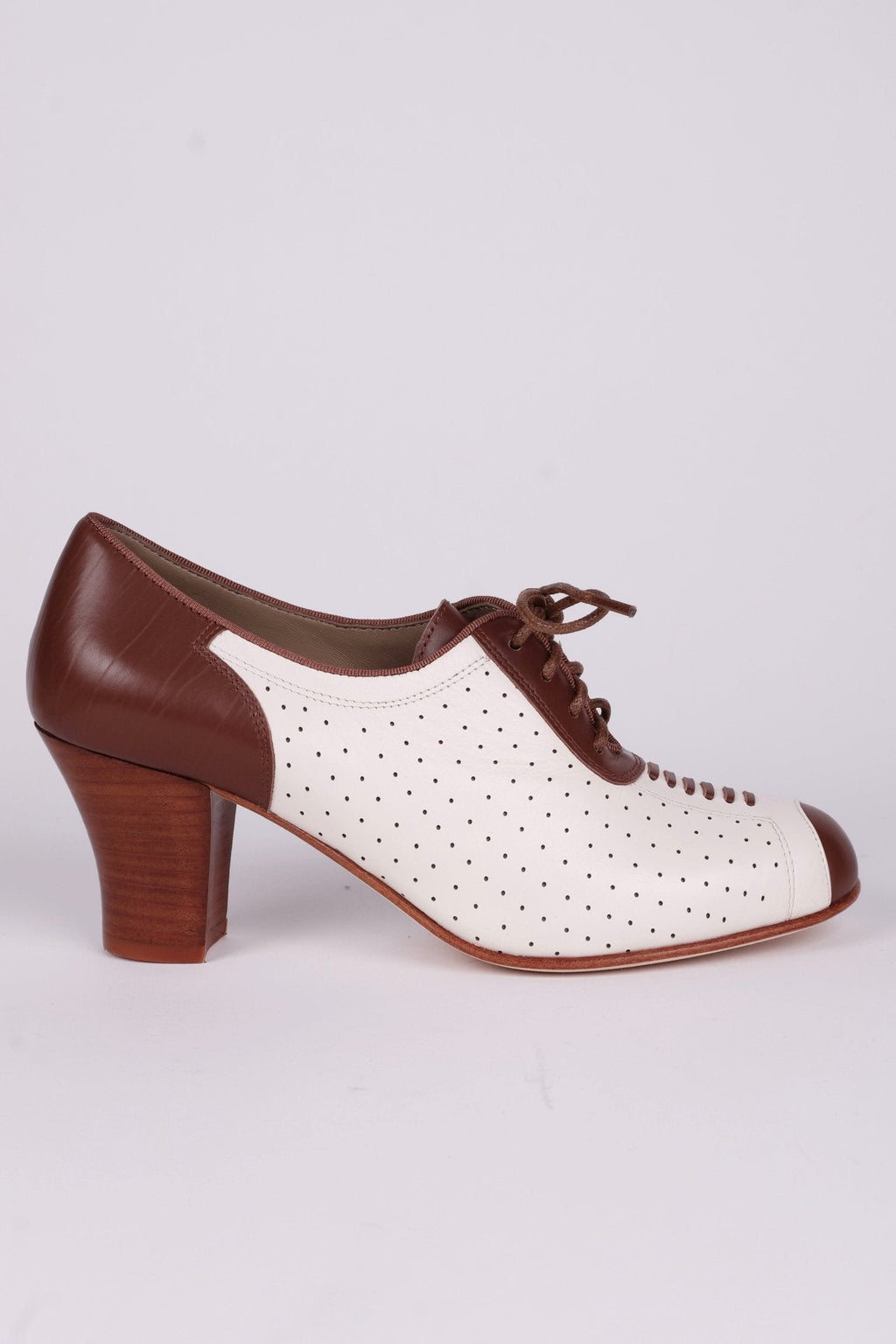 1940s Spectator Oxford pumps - Brown / Off-White - Lucy