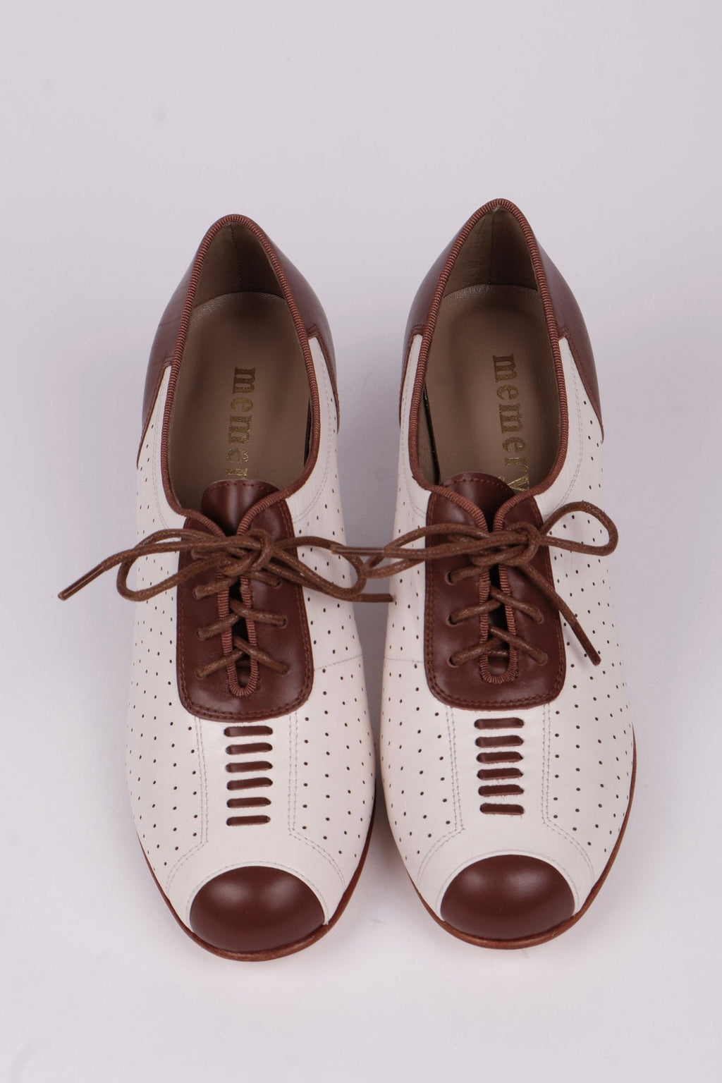 1940s Spectator Oxford pumps - Brown / Off-White - Lucy