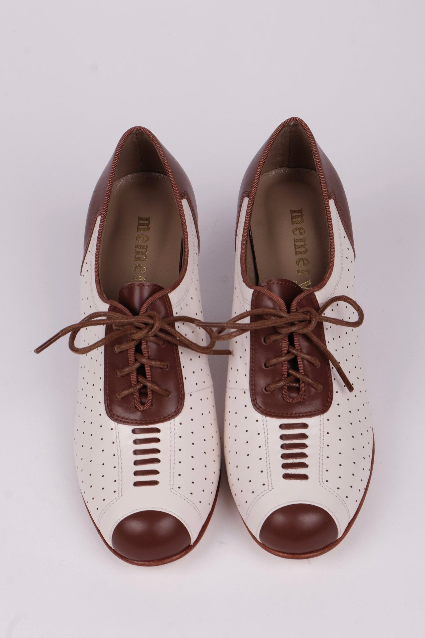 1940s Spectator Oxford pumps - Brown / Off-White - Lucy