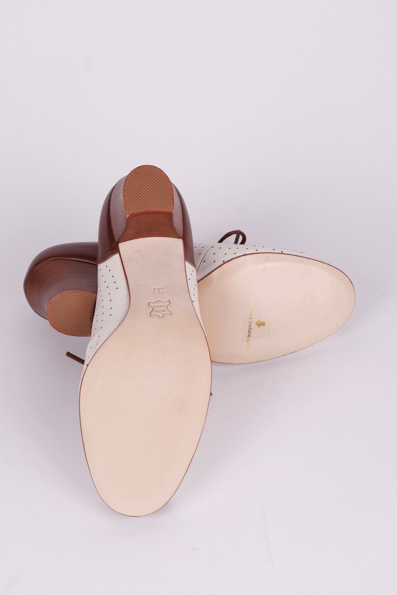 1940s Spectator Oxford pumps - Brown / Off-White - Lucy