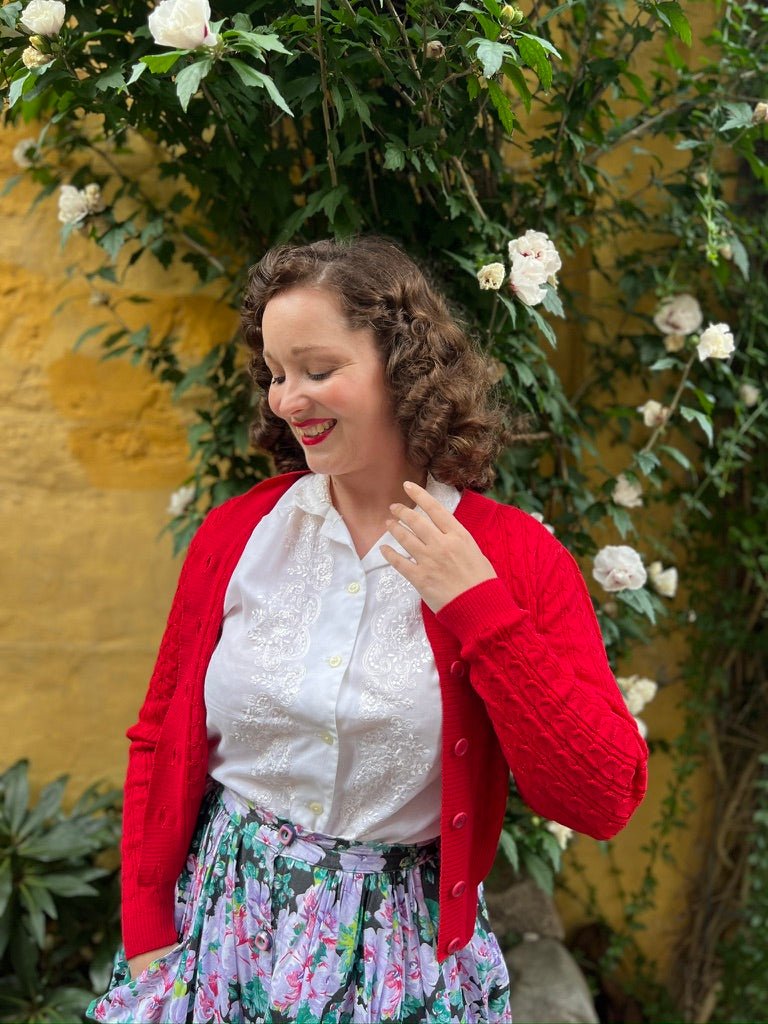 1940s style Cardigan - Red - Joanne