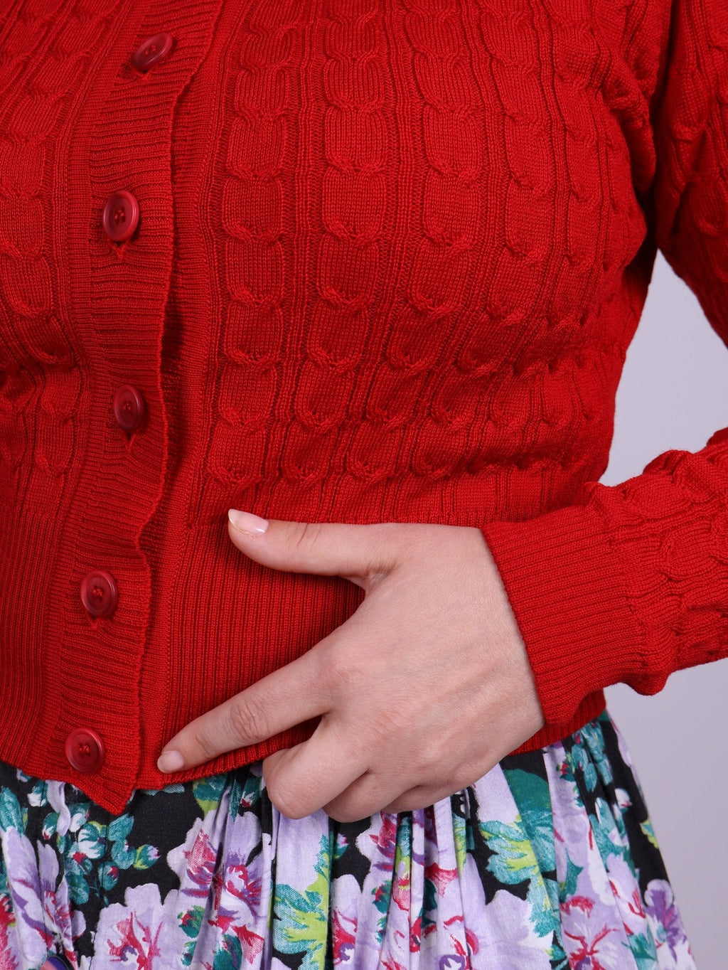 1940s style Cardigan - Red - Joanne