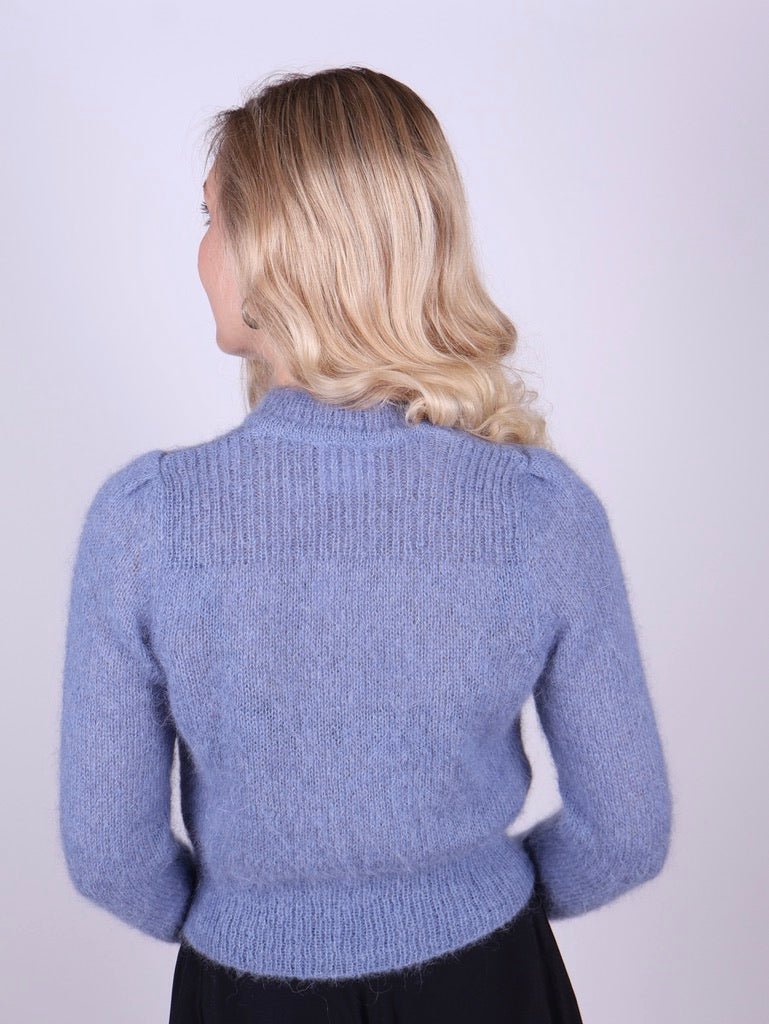 1940s style mohair cardigan - Dusty blue - Lisbeth