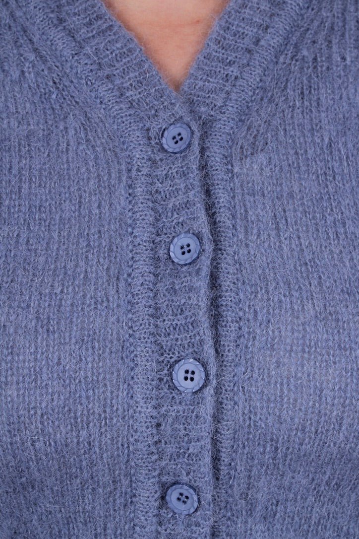1940s style mohair cardigan - Dusty blue - Lisbeth