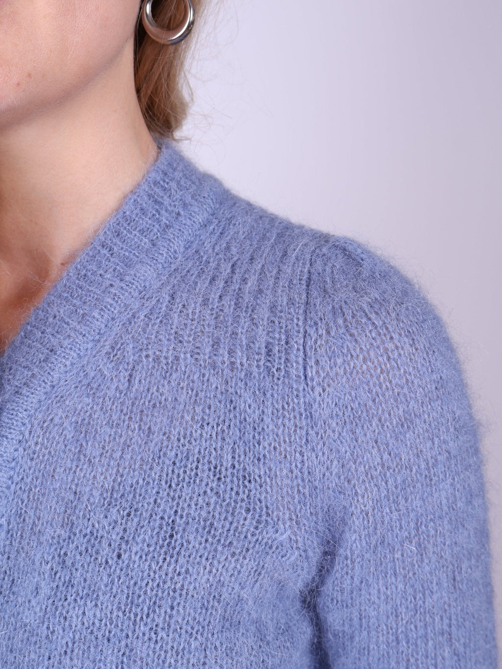 1940s style mohair cardigan - Dusty blue - Lisbeth