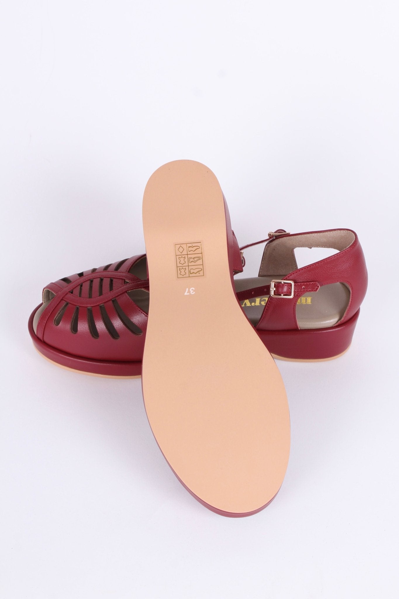 1940s summer sandals - Red - Katharine