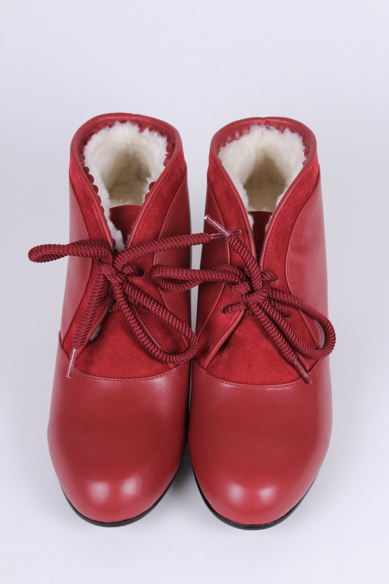 1940s / early 1950s winter ankle boots - Red - Lillie