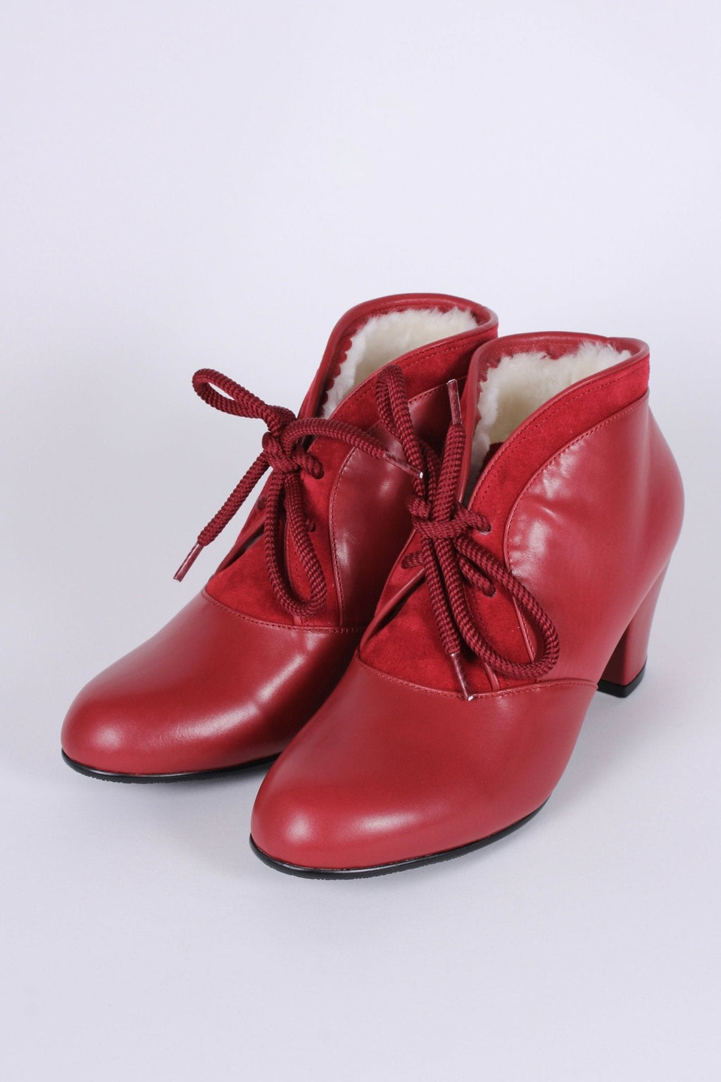 1940s / early 1950s winter ankle boots - Red - Lillie