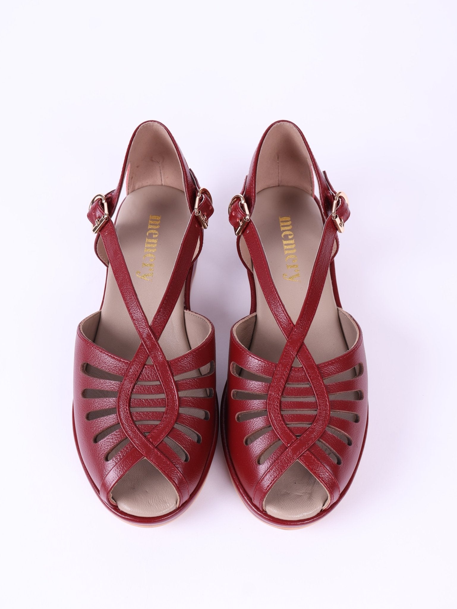 1940s summer sandals - Red - Katharine