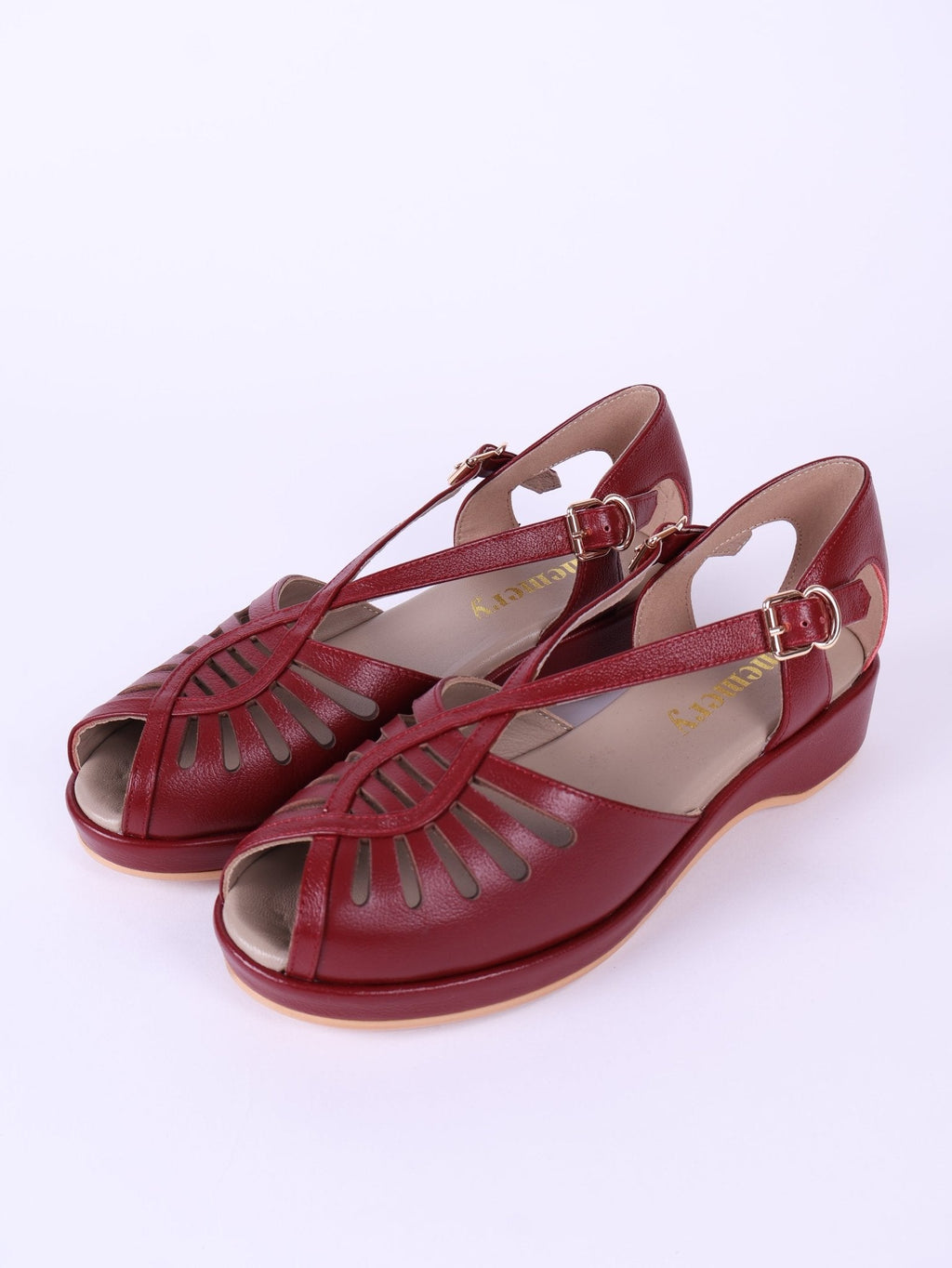 1940s summer sandals - Red - Katharine