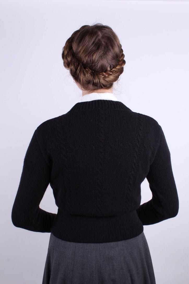 1940s vintage style cardigan - Black - Vera