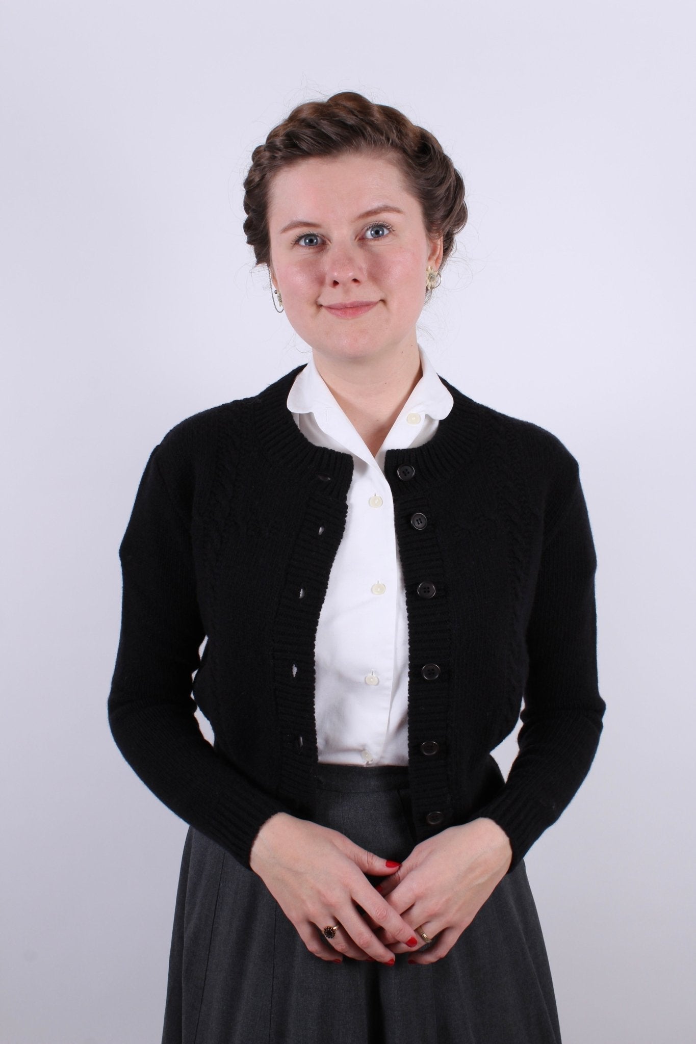 1940s vintage style cardigan - Black - Vera