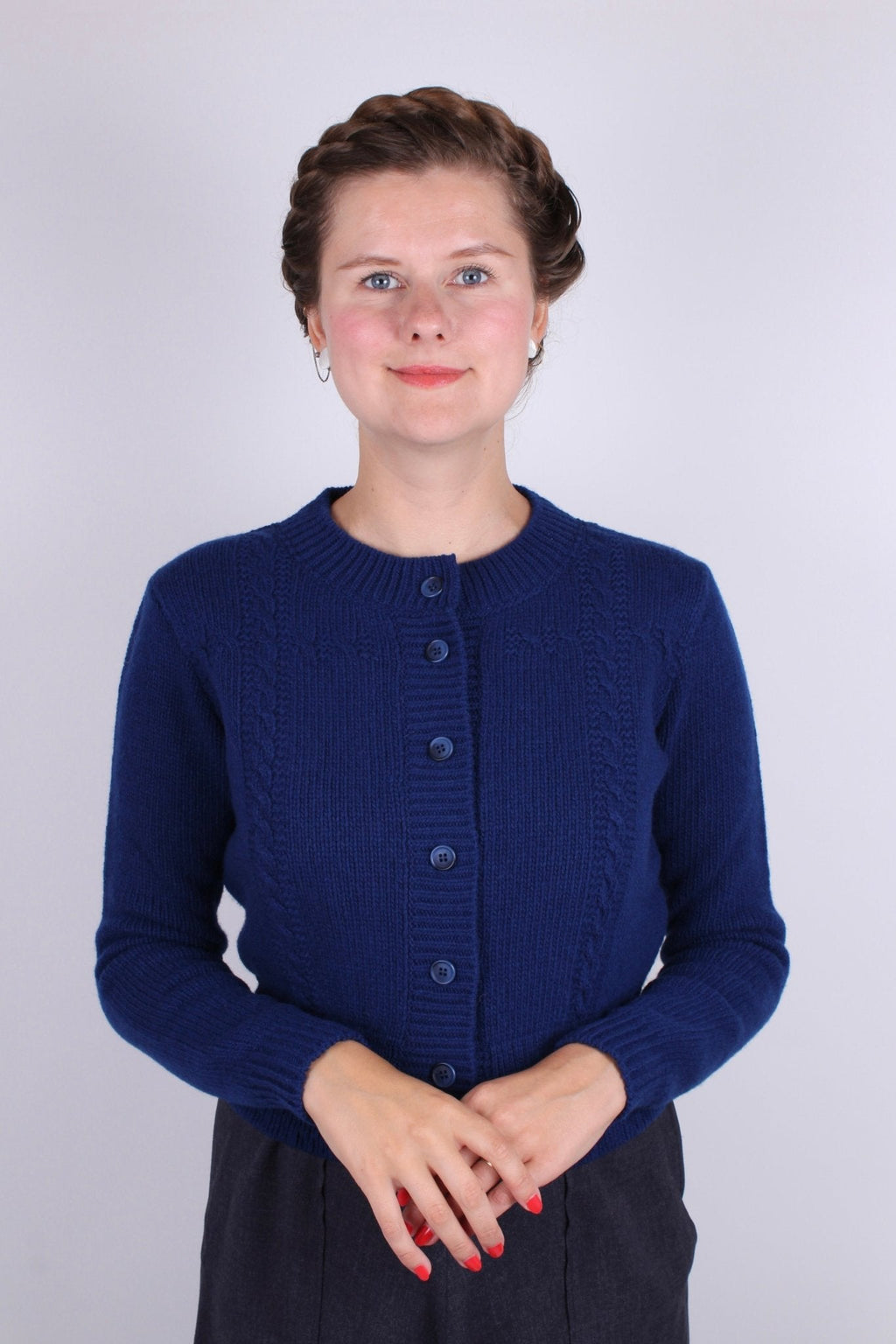 1940s vintage style cardigan - Blue - Vera