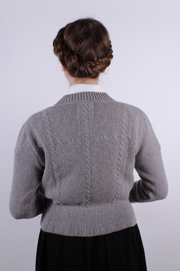 1940s vintage style cardigan - Light grey - Vera