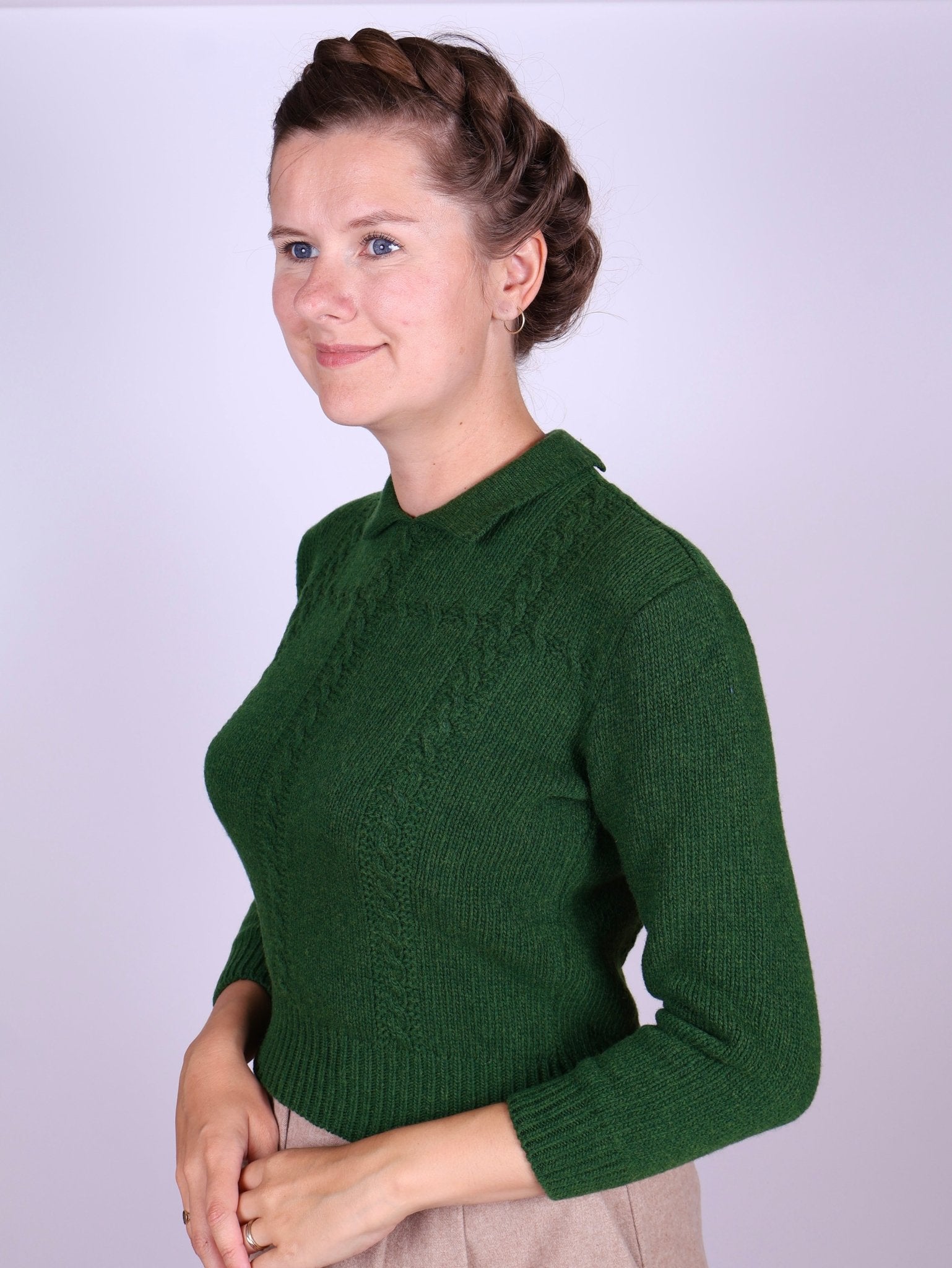 1940s vintage style pullover - Green - Gertrud