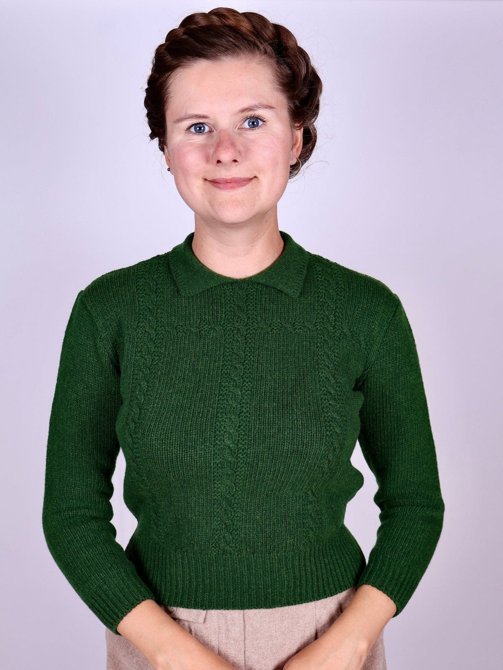 1940s vintage style pullover - Green - Gertrud