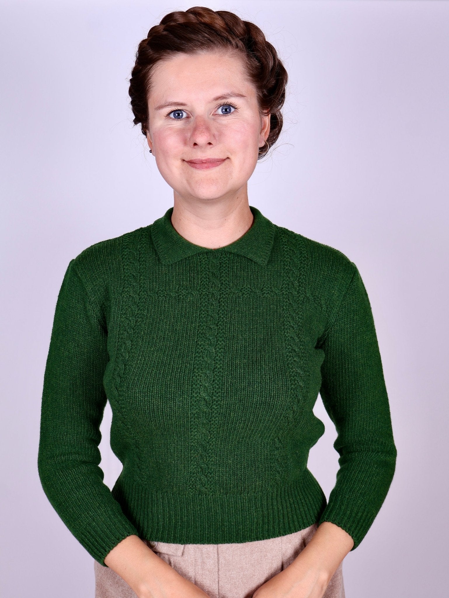 1940s vintage style pullover - Green - Gertrud