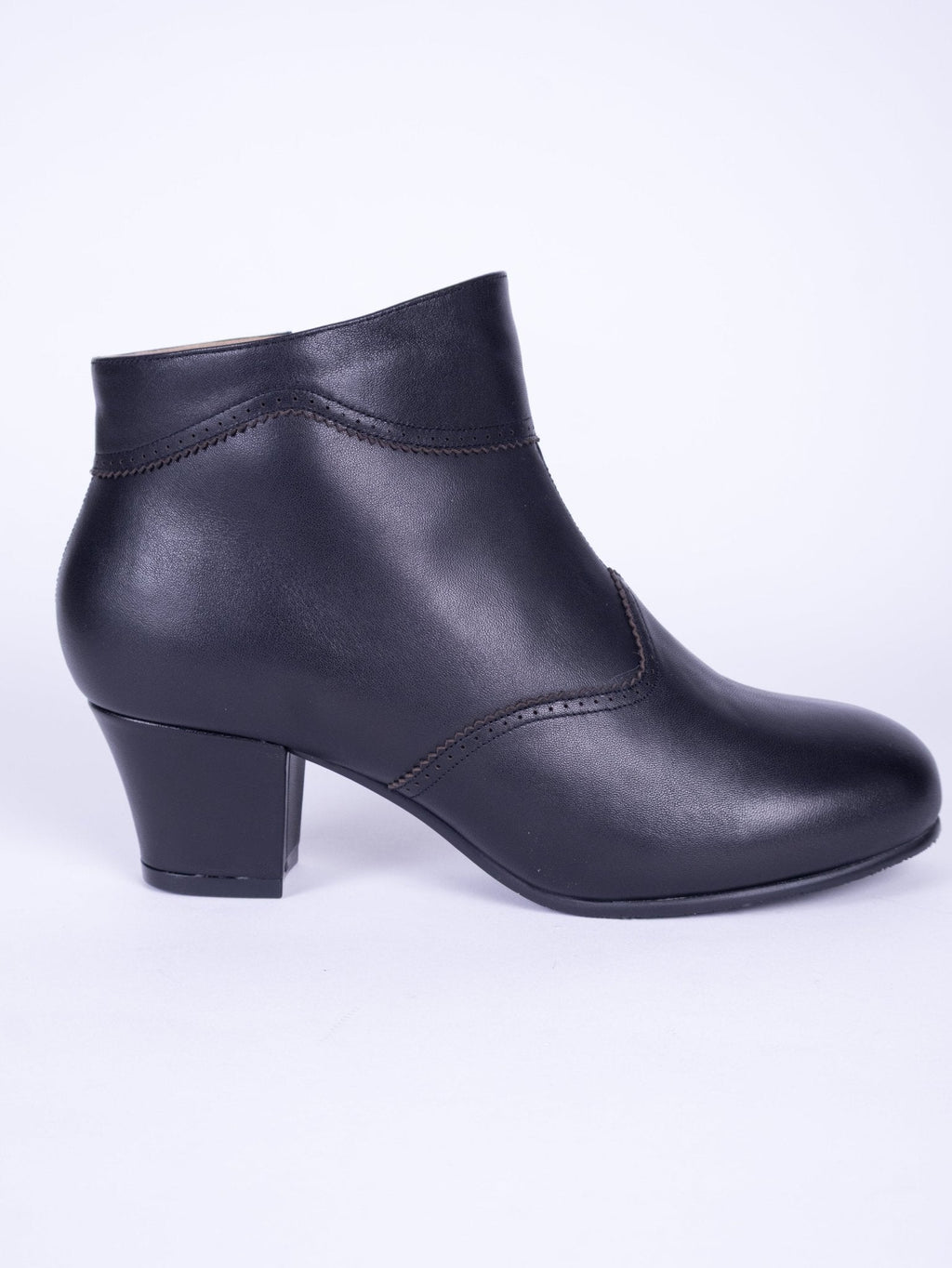 1940s Winter Ankle Boots – Black – Marion