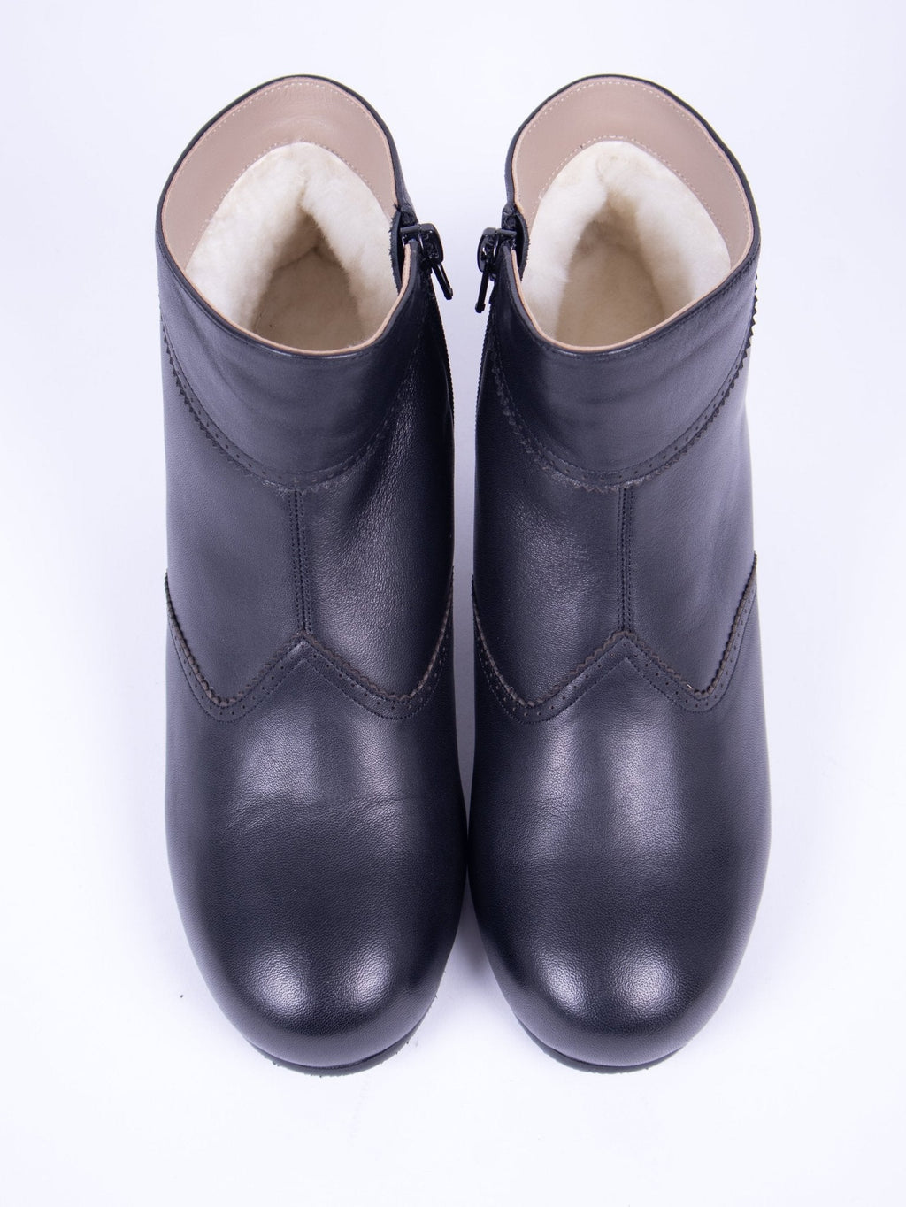 1940s Winter Ankle Boots – Black – Marion