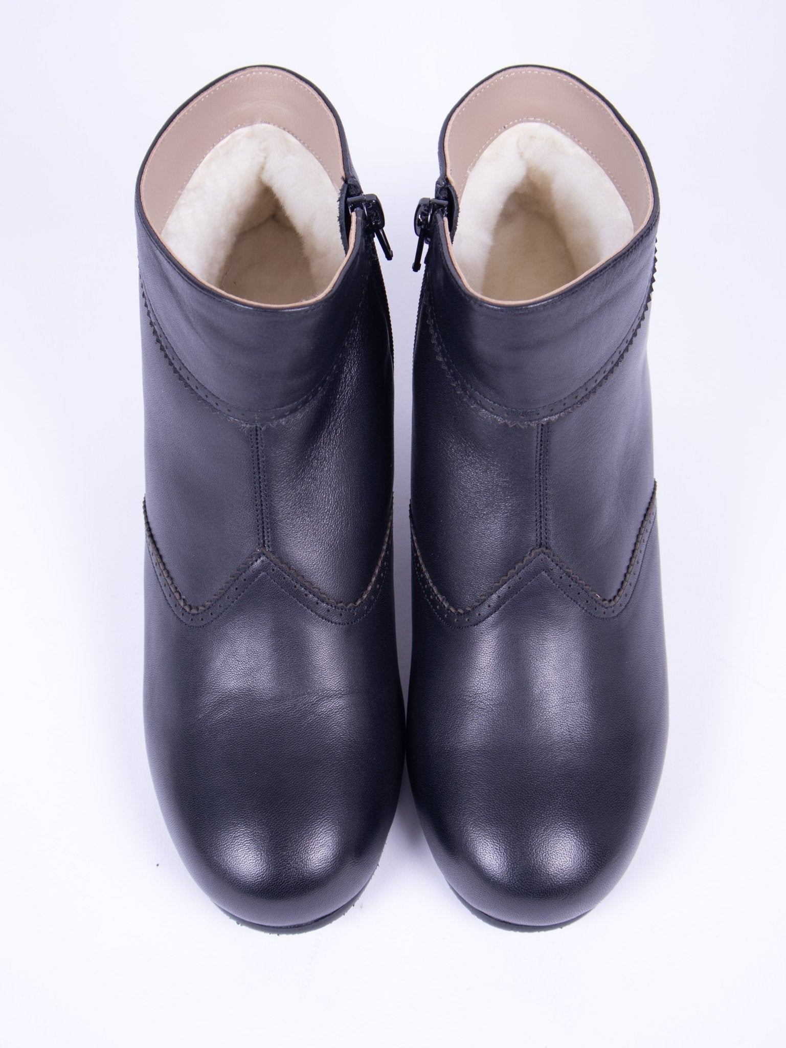 1940s Winter Ankle Boots – Black – Marion