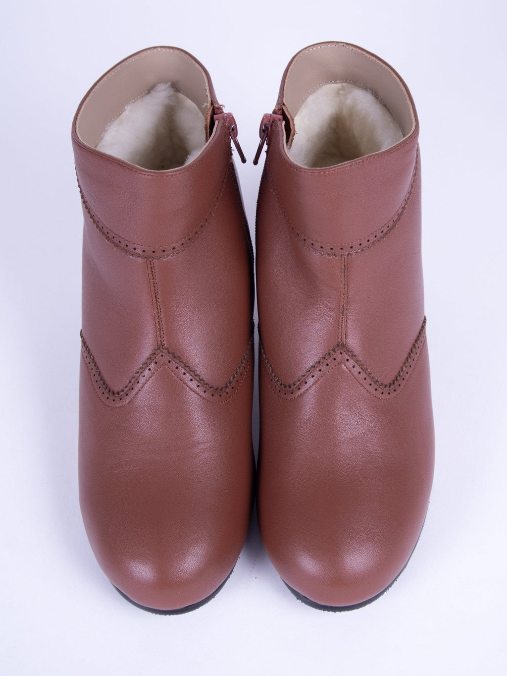 1940s Winter Ankle Boots – Brown – Marion