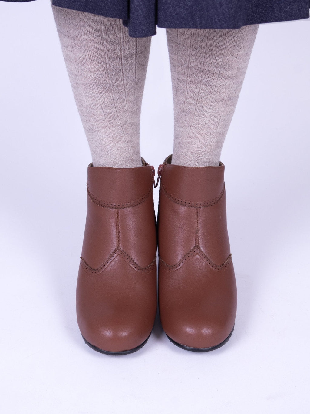 1940s Winter Ankle Boots – Brown – Marion