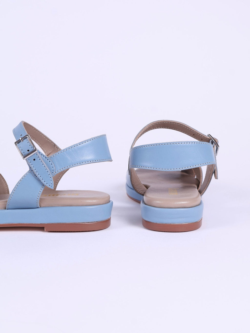 1950s sandals with claud-shaped pattern - Blue pastel- Joy