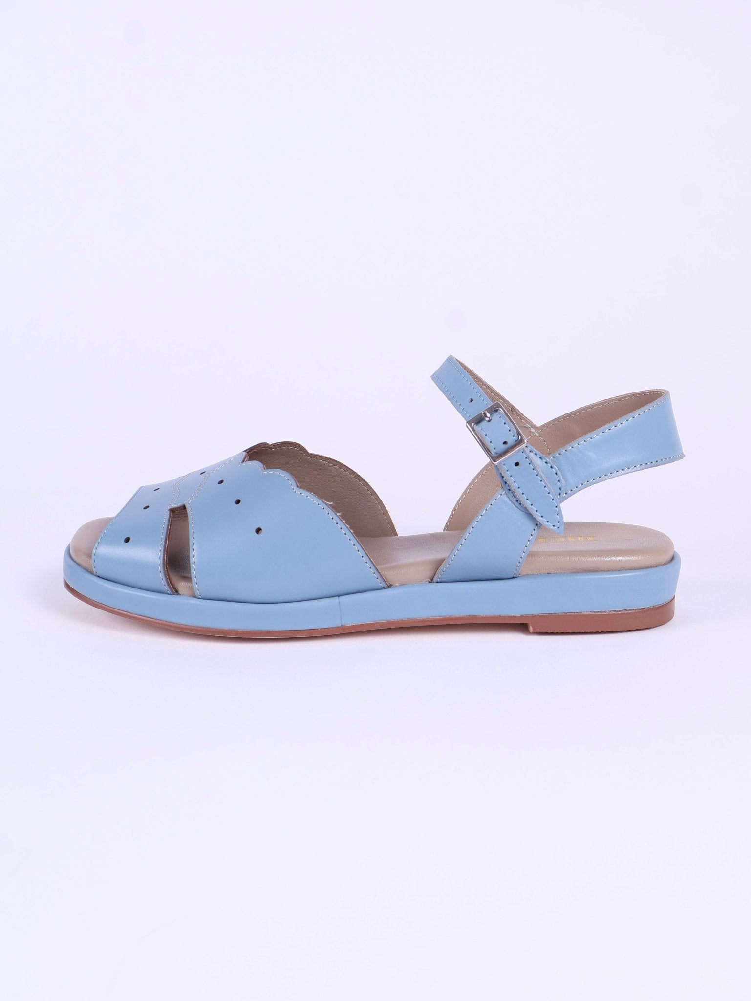1950s sandals with claud-shaped pattern - Blue pastel- Joy