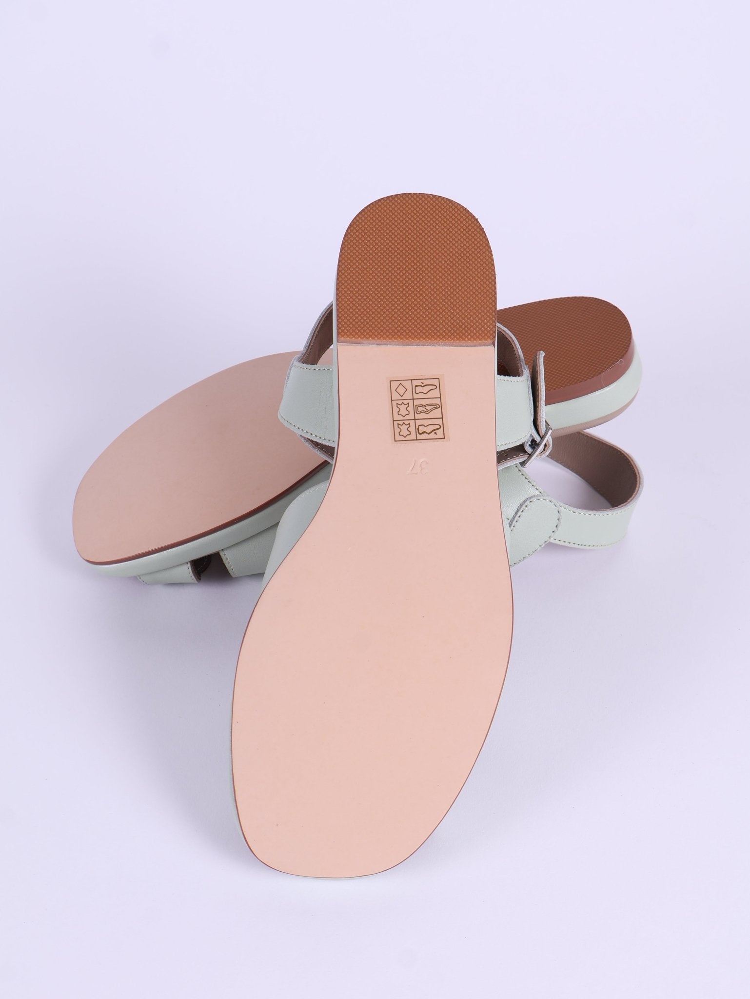 1950s sandals with claud-shaped pattern - Mint - Joy