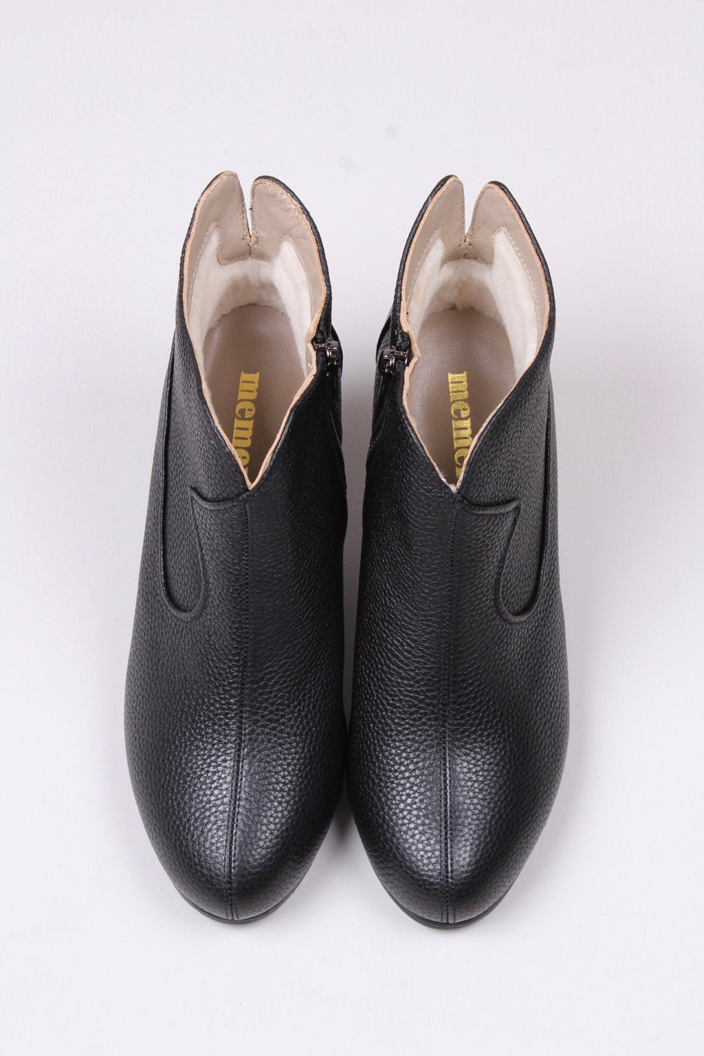 1950s high heel ankle boots with wool lining - Black - Laura