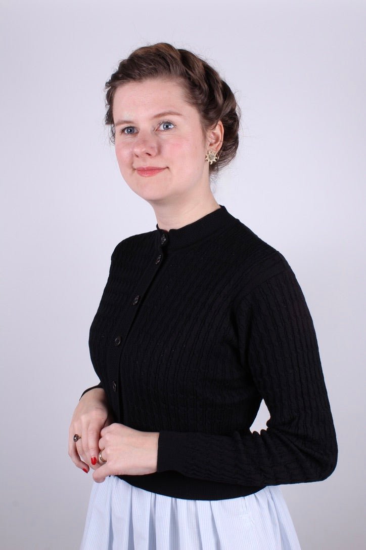 1950s vintage style cardigan - Black - Agnes