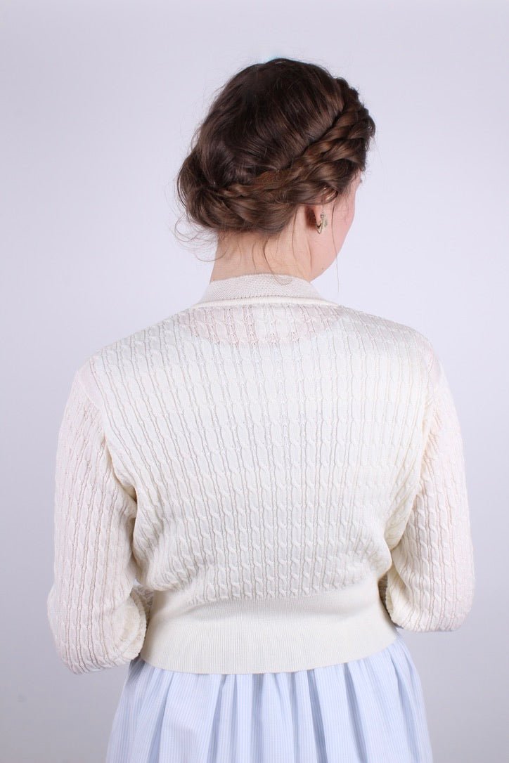 1950s vintage style cardigan - Off-white - Agnes