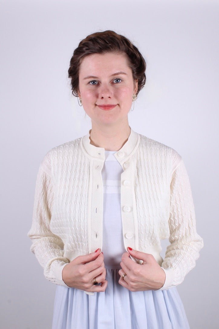 1950s vintage style cardigan - Off-white - Agnes