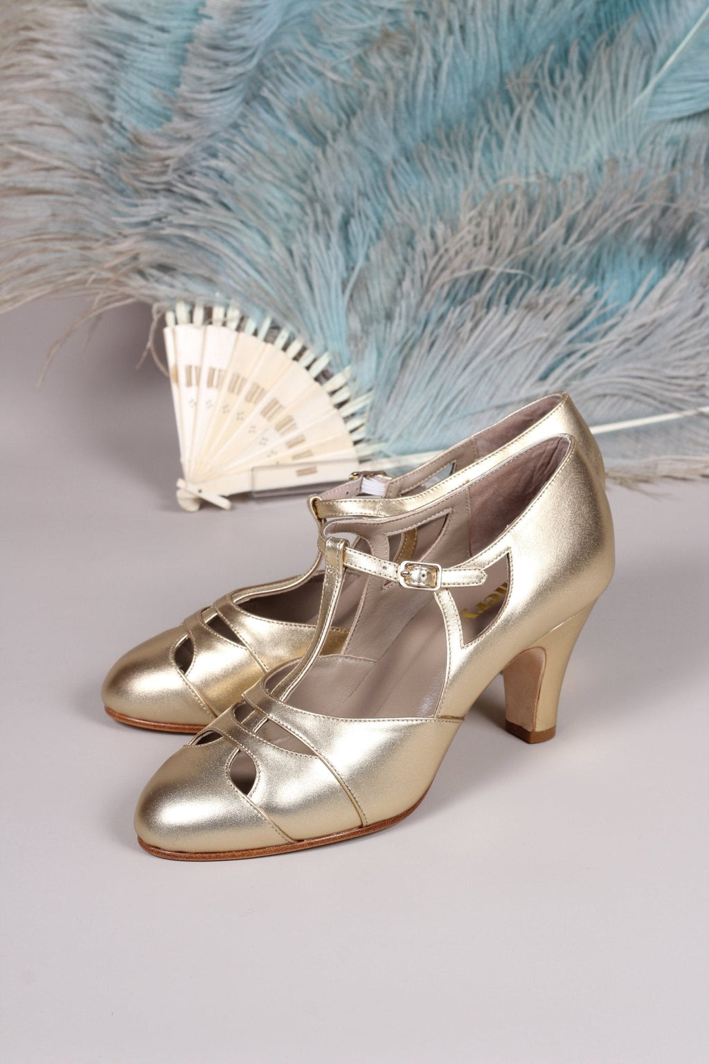Early 1930s  Art Deco evening sandals - Gold - Helen