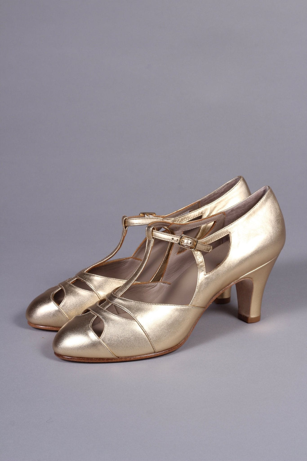 Early 1930s  Art Deco evening sandals - Gold - Helen