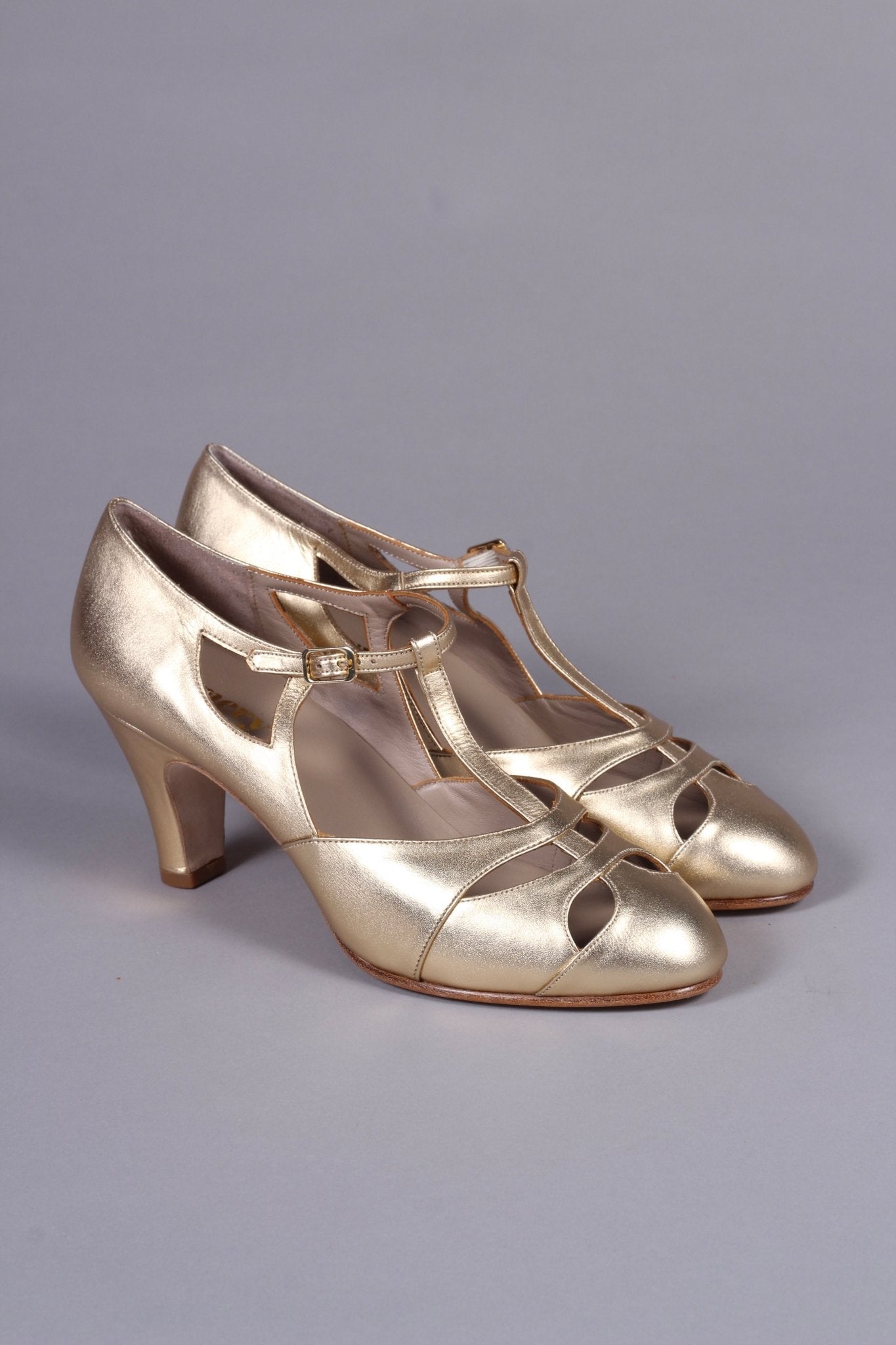 Early 1930s  Art Deco evening sandals - Gold - Helen