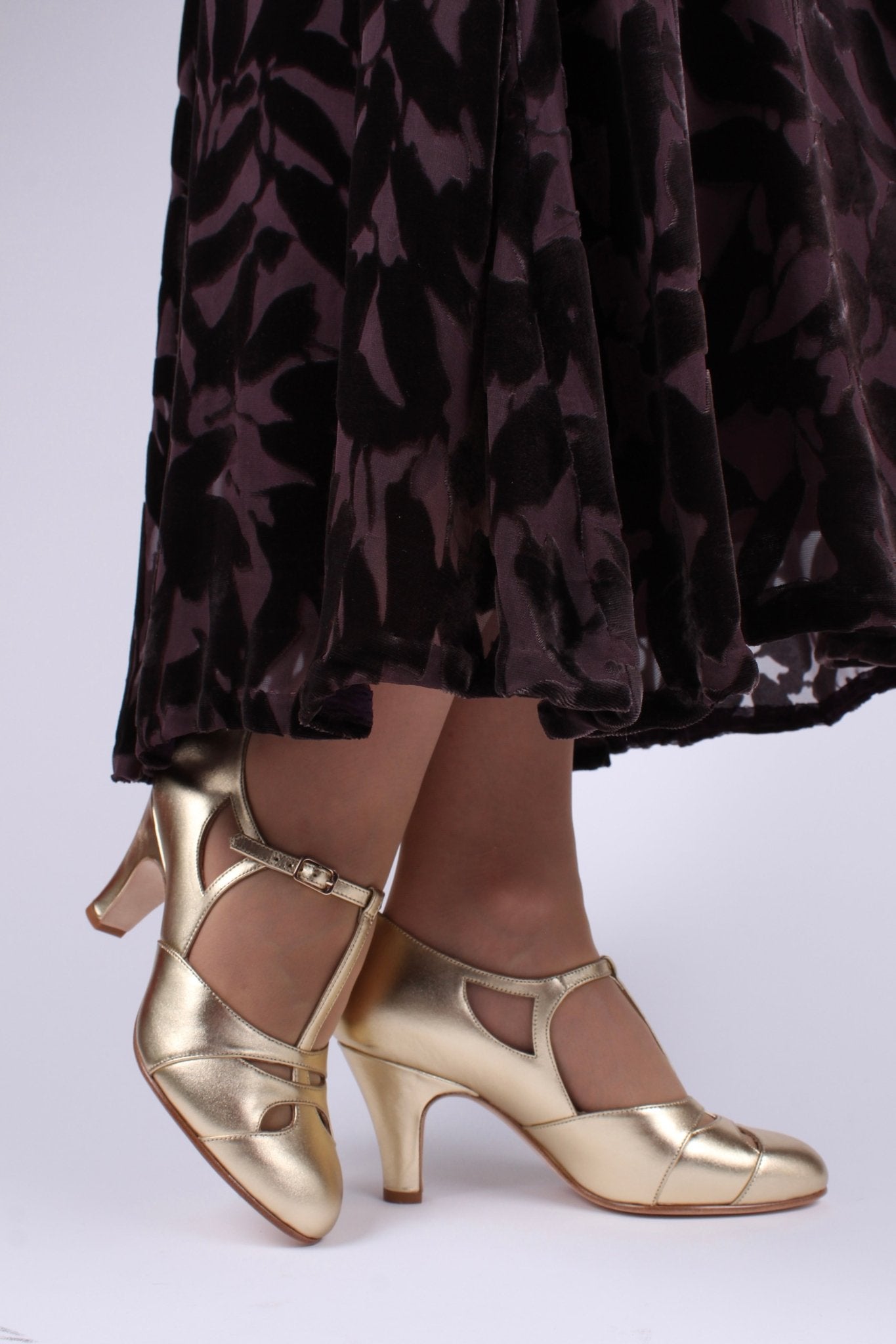 Early 1930s  Art Deco evening sandals - Gold - Helen