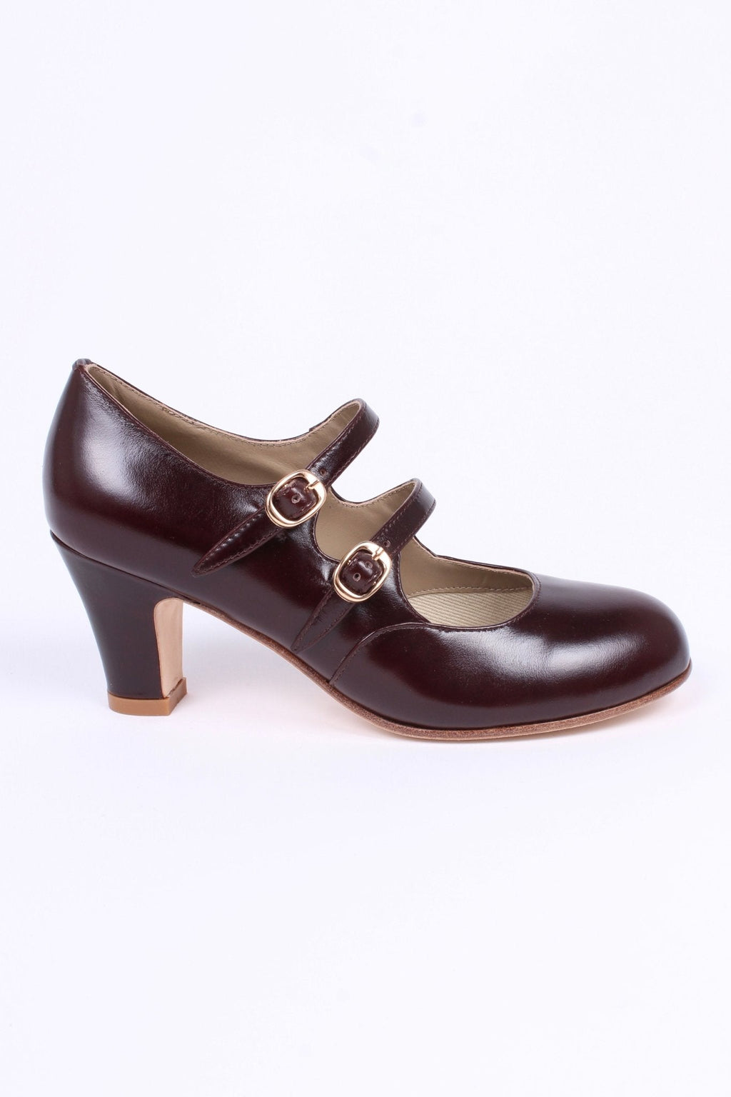 Early 30s pump with double ankle straps - Dark brown - Judy