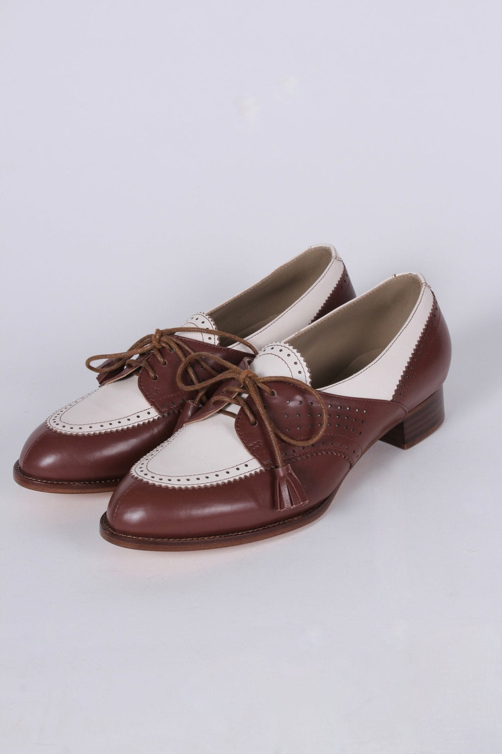 40s Two-tone Spectator shoes - Brown and off-white - Grace