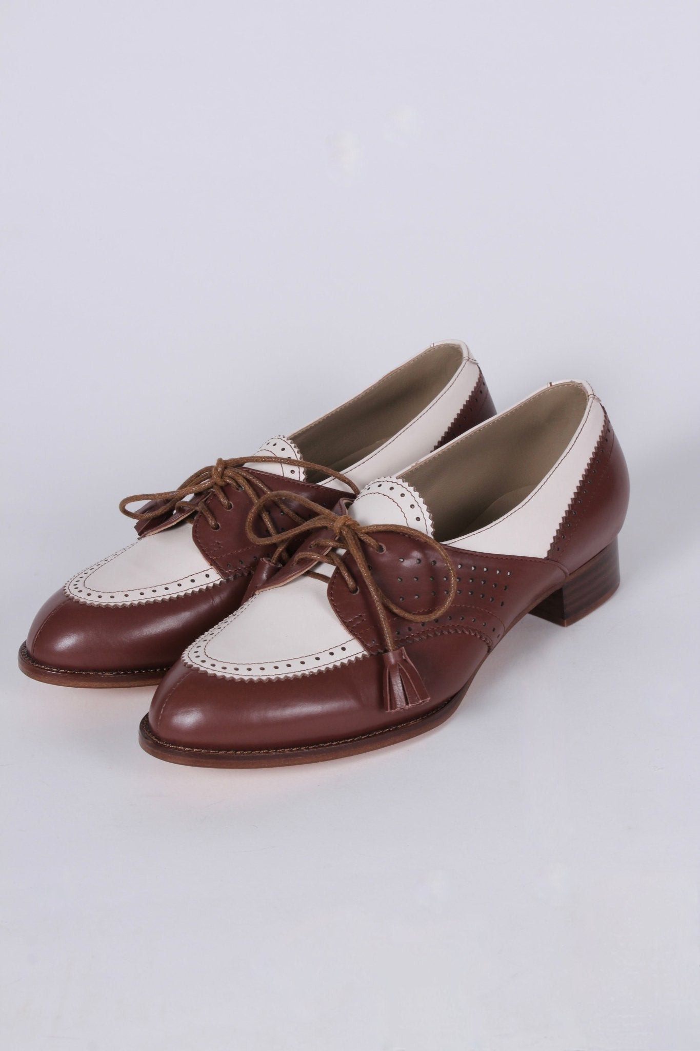 40s Two-tone Spectator shoes - Brown and off-white - Grace