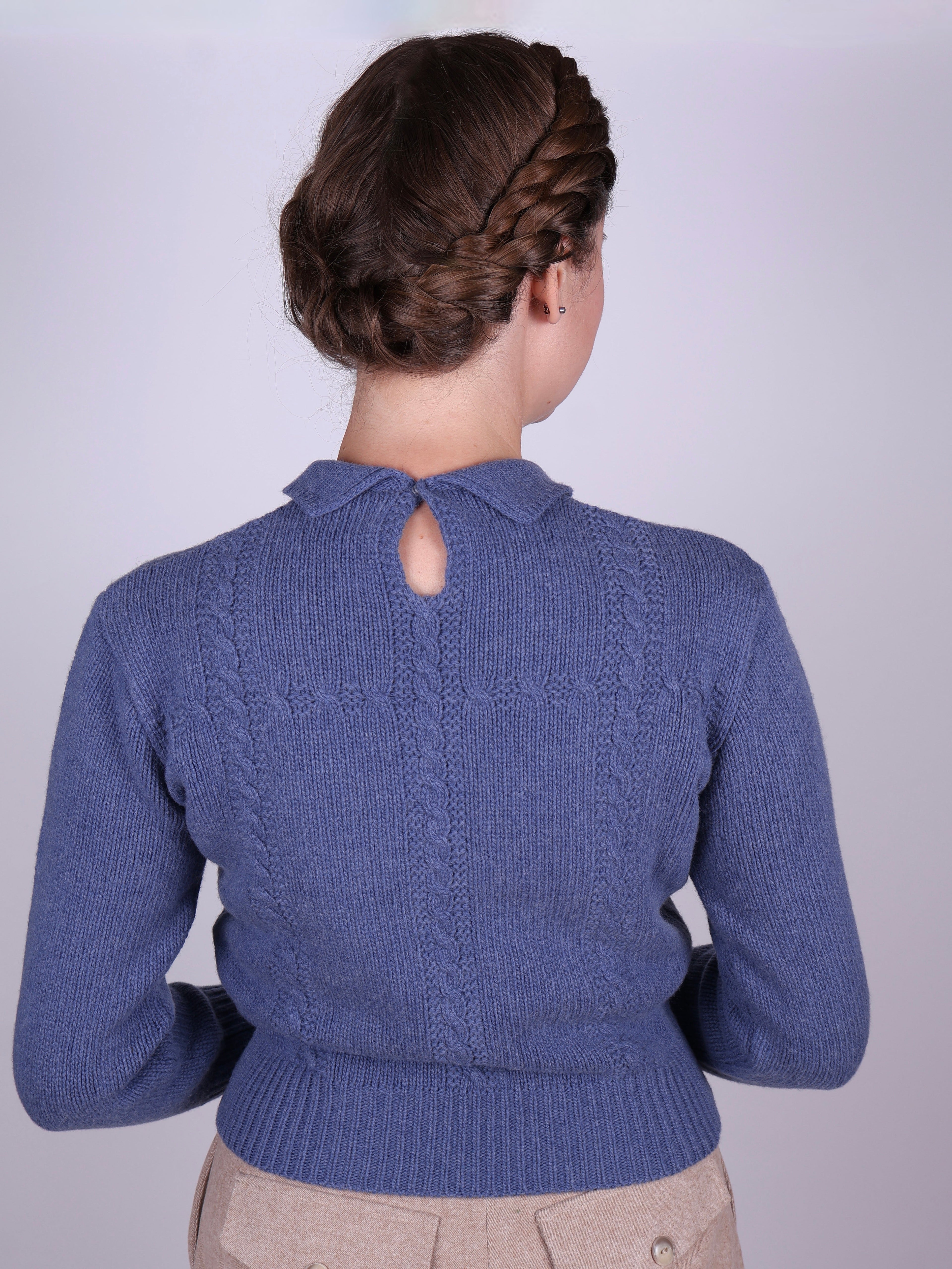 1940s vintage style pullover - Light blue - Gertrud