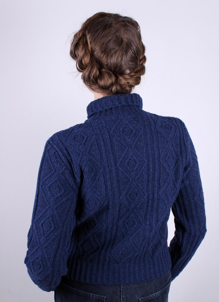 1940s vintage style turtleneck pullover - Navy blue - Inger