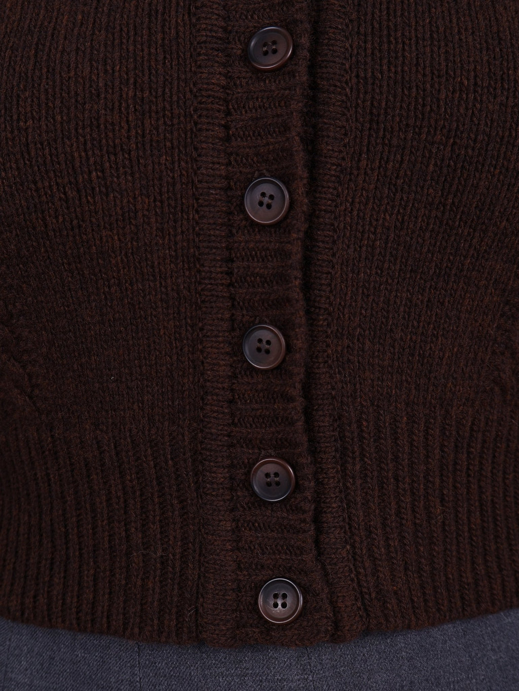 Cute and feminine cable knit 1940s cardigan - Merino - Brown - Astrid