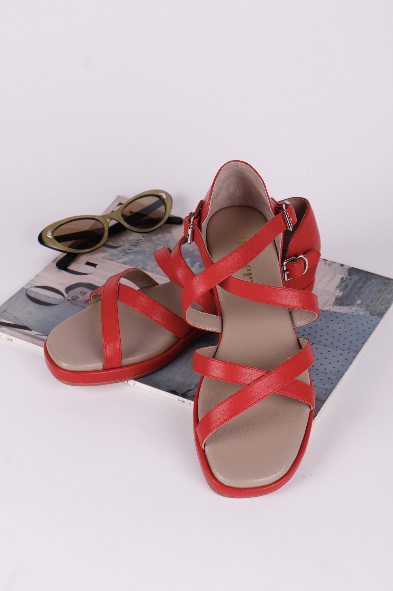 Early 1950s summer sandals - Red - Sophia