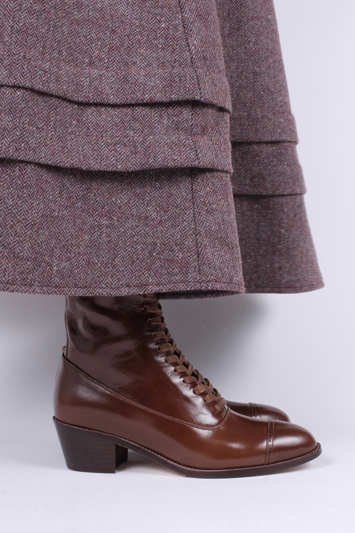 Edwardian everyday walking boot, 1910 - Brown - Alice