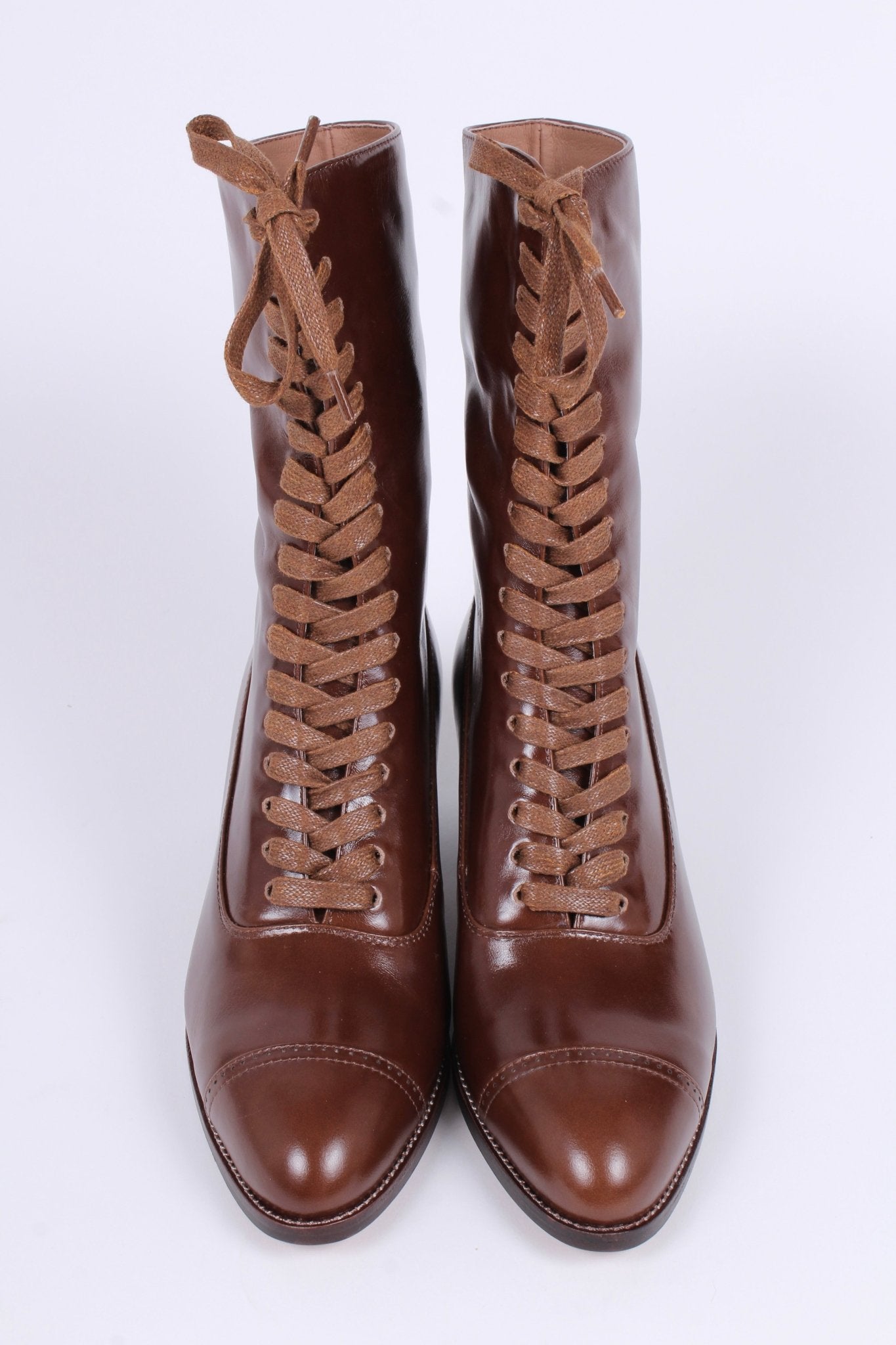 Edwardian everyday walking boot, 1910 - Brown - Alice