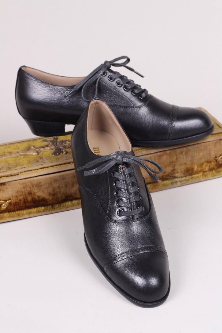 Edwardian style Oxford shoe, 1900-1920 - black - Florence