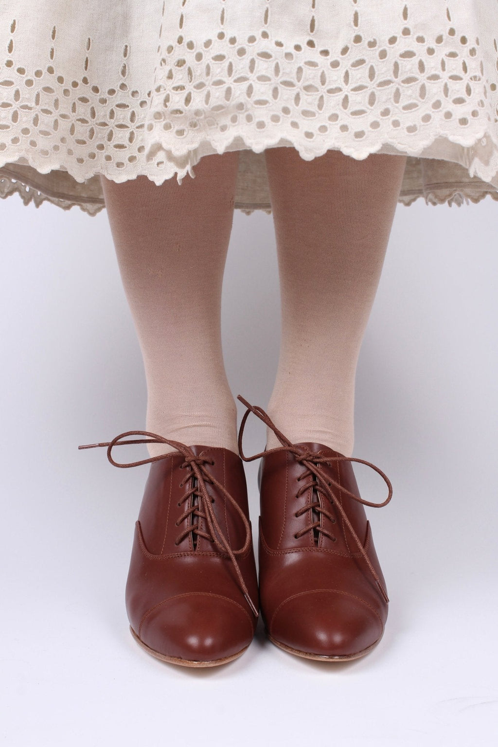 Edwardian Oxford shoe with pompadour heel - 1900 - Brown - Bertha